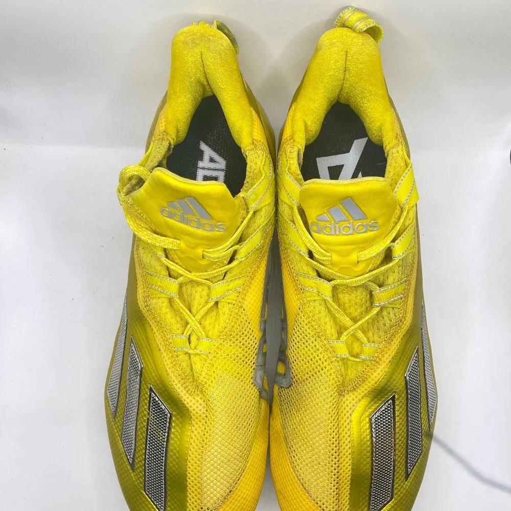 Adidas Adizero Football Cleats Mens 10 Yellow Silver FZ0703 Speed Spikes Sport